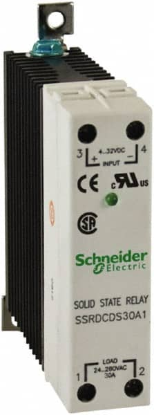 Schneider Electric - 4-32 VDC, Solid State Screw General Purpose Relay - 30 Amp at 280 VAC, SPST, 22.5mm Wide x 98.8mm High x 97.7mm Deep - Caliber Tooling