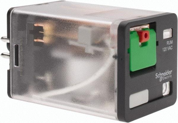 Schneider Electric - 3 at 60 Hz VA Power Rating, Octal Electromechanical Plug-in General Purpose Relay - 10 Amp at 277 VAC & 30 VDC, DPDT, 120 VAC, 35mm Wide x 56mm High x 35.4mm Deep - Caliber Tooling