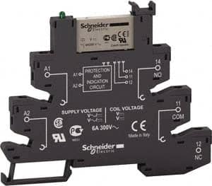 Schneider Electric - 1,500 VA Power Rating, Electromechanical Spring General Purpose Relay - 6 Amp at 24 V, SPDT, 24 VAC/VDC, 6.2mm Wide x 78.7mm High x 103mm Deep - Caliber Tooling