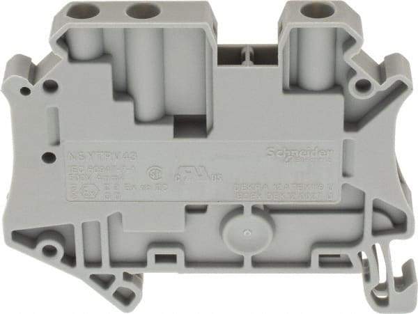 Schneider Electric - 1 Pole, 500 Volt, 41 Amp, -40 to 266°F, DIN Rail Mount, Polyamide Passthrough Terminal Block - 3 Contacts, 26 to 10 AWG Compatibility, 47-1/2mm High - Caliber Tooling