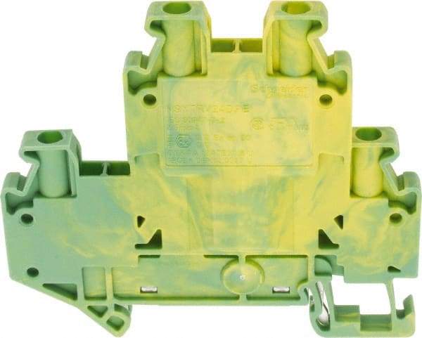 Schneider Electric - 1 Pole, 1,000 Volt, -40 to 266°F, DIN Rail Mount, Polyamide Grounding Terminal Block - 4 Contacts, 26 to 12 AWG Compatibility, 65mm High - Caliber Tooling