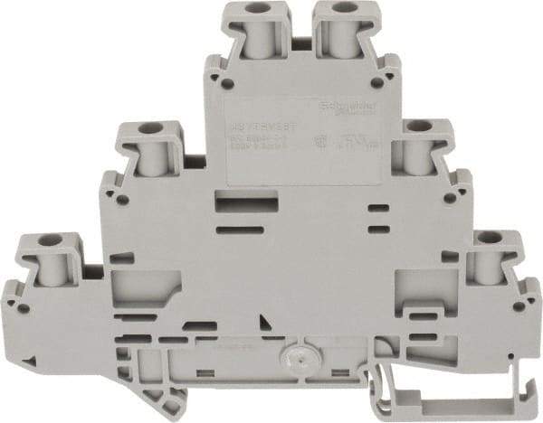 Schneider Electric - 3 Poles, 500 Volt, 24 Amp, -40 to 266°F, DIN Rail Mount, Polyamide Passthrough Terminal Block - 6 Contacts, 26 to 12 AWG Compatibility, 77-1/2mm High - Caliber Tooling