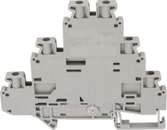 Schneider Electric - 3 Poles, 500 Volt, 24 Amp, -40 to 266°F, DIN Rail Mount, Polyamide Passthrough Terminal Block - 6 Contacts, 26 to 12 AWG Compatibility, 77-1/2mm High - Caliber Tooling