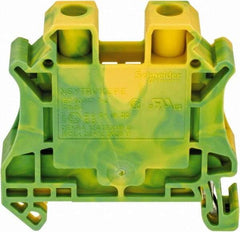 Schneider Electric - 1 Pole, 1,000 Volt, 76 Amp, -40 to 266°F, DIN Rail Mount, Polyamide Grounding Terminal Block - 2 Contacts, 20 to 6 AWG Compatibility, 47-1/2mm High - Caliber Tooling