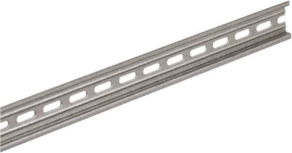 Square D - 12 Inch Long x 0.3 Inch Wide x 1.38 Inch High x Steel DIN Rail - 0.04 Inch Thick - Caliber Tooling