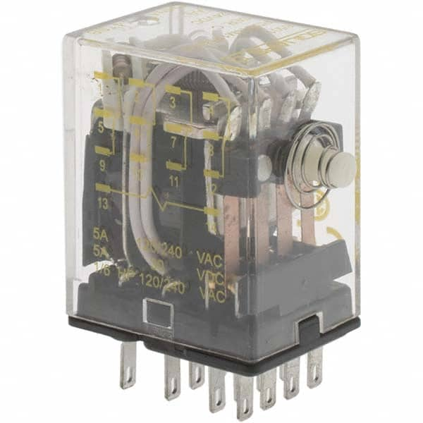 Square D - Electromechanical Plug-in General Purpose Relay - 5 Amp at 240 VAC, 4PDT, 24 VDC - Caliber Tooling