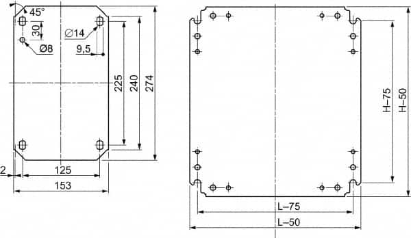 Schneider Electric - Electrical Enclosure Steel Mounting Plate - For Use with 400 (H) x 400 (W) Floor Standing Enclosure, RoHS Compliant, Includes Mounting Hardware & Mounting Plate - Caliber Tooling