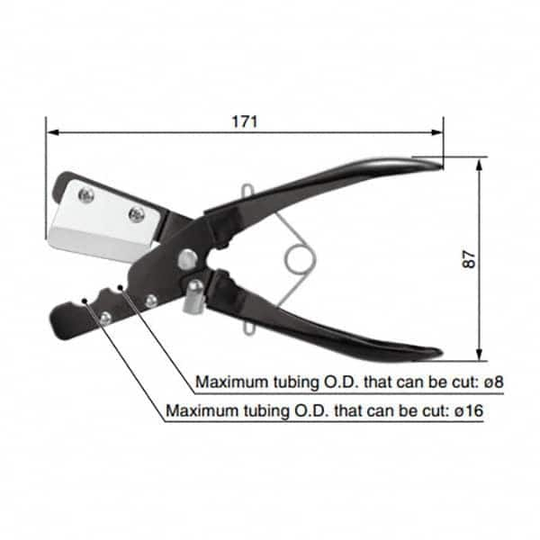 SMC PNEUMATICS - Pipe & Tube Cutters Type: Tube Cutter Maximum Pipe Capacity (mm): 16 - Caliber Tooling