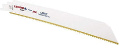 Lenox - 9" Long x 1" Thick, Bi-Metal Reciprocating Saw Blade - Tapered Profile, 8 TPI, Toothed Edge, Universal Shank - Caliber Tooling