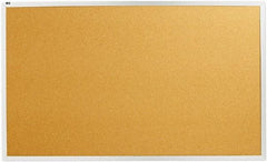 Quartet - 60" Wide x 36" High Open Cork Bulletin Board - Natural Cork over Fiberboard, Aluminum Frame - Caliber Tooling