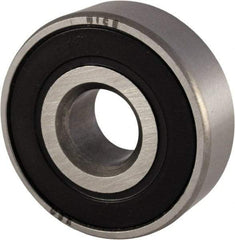 Nice - 7/16" Bore Diam, 1-3/8" OD, Double Seal Semi Ground Extra Light Radial Ball Bearing - 7/16" Wide, 1 Row, Round Bore, 850 Lb Static Capacity, 940 Lb Dynamic Capacity - Caliber Tooling