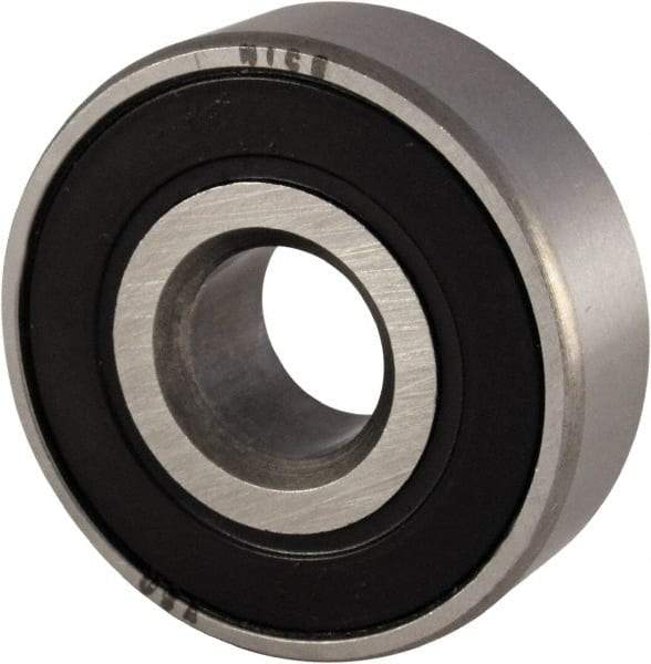 Nice - 1/2" Bore Diam, 1-3/8" OD, Double Seal Semi Ground Extra Light Radial Ball Bearing - 7/16" Wide, 1 Row, Round Bore, 850 Lb Static Capacity, 940 Lb Dynamic Capacity - Caliber Tooling