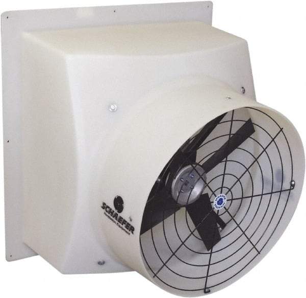 Schaefer Ventilation Equipment - 20" Blade, Direct Drive, 1/2 hp, 4,970 CFM, TEAO Exhaust Fan - 24-3/4" Opening Height x 23-1/2" Opening Width, 4.8/2.4 Amp, 1 Speed, Single Phase - Caliber Tooling