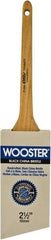 Wooster Brush - 2-1/2" Angled Hog Sash Brush - 2-11/16" Bristle Length, 7-7/8" Maple Rattail Handle - Caliber Tooling