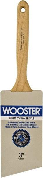 Wooster Brush - 3" Angled Hog Sash Brush - 3-7/16" Bristle Length, 8" Maple Fluted Handle - Caliber Tooling