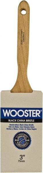 Wooster Brush - 3" Flat Hog Sash Brush - 3-7/16" Bristle Length, 6-1/8" Maple Fluted Handle - Caliber Tooling