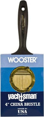 Wooster Brush - 4" Flat Hog Wall Brush - 3-3/16" Bristle Length, 6-1/4" Plastic Beavertail Handle - Caliber Tooling