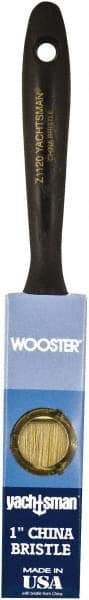 Wooster Brush - 1" Flat Hog Varnish Brush - 2-3/16" Bristle Length, 6-1/2" Plastic Beavertail Handle - Caliber Tooling