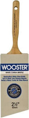 Wooster Brush - 2-1/2" Angled Hog Varnish Brush - 2-15/16" Bristle Length, 6-1/2" Maple Dowel Handle - Caliber Tooling