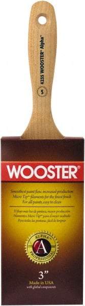 Wooster Brush - 3" Oval Synthetic Varnish Brush - 3-7/16" Bristle Length, 6-1/4" Maple Beavertail Handle - Caliber Tooling