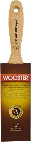 Wooster Brush - 2" Flat Synthetic Varnish Brush - 2-11/16" Bristle Length, 6-1/2" Maple Beavertail Handle - Caliber Tooling