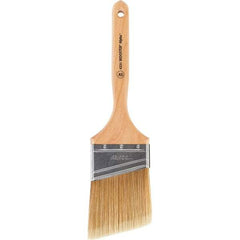 Wooster Brush - 3" Angled Synthetic Sash Brush - 3-3/16" Bristle Length, 7-7/8" Maple Fluted Handle - Caliber Tooling