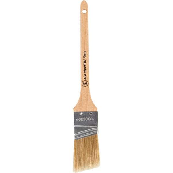 Wooster Brush - 1-1/2" Angled Synthetic Sash Brush - 2-3/16" Bristle Length, 8" Maple Rattail Handle - Caliber Tooling