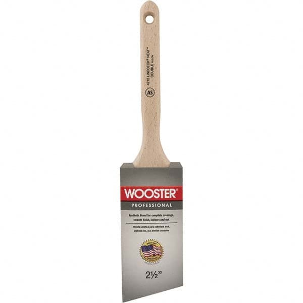 Wooster Brush - 2-1/2" Angled Synthetic Sash Brush - 2-15/16" Bristle Length, 7-7/8" Poly Foam Fluted Handle - Caliber Tooling