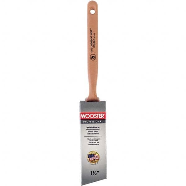 Wooster Brush - 1-1/2" Angled Synthetic Sash Brush - 2-7/16" Bristle Length, 7-7/8" Poly Foam Fluted Handle - Caliber Tooling