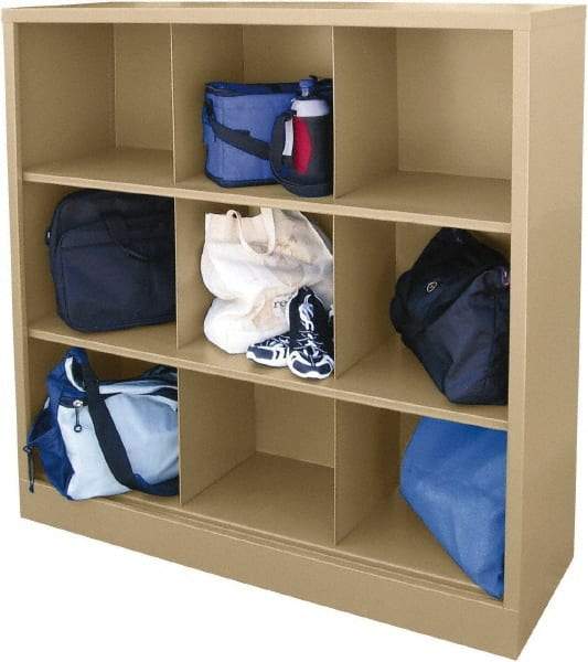 Sandusky Lee - 3 Shelf, Closed Shelving Cubby Cabinet - 46 Inch Wide x 18 Inch Deep x 52 Inch High, Tropic Sand - Caliber Tooling