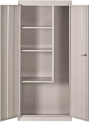 Sandusky Lee - 3 Shelf Combination Storage Cabinet - Steel, 30" Wide x 15" Deep x 66" High, Dove Gray - Caliber Tooling