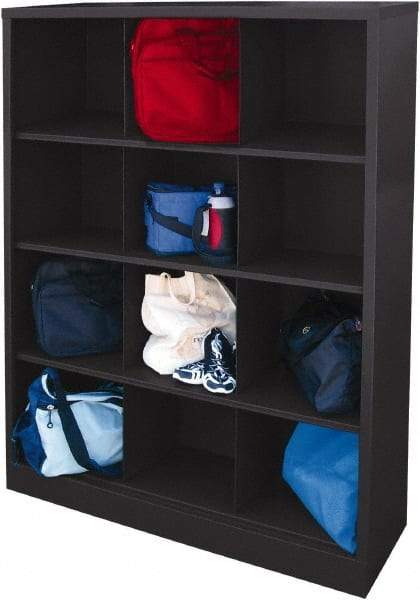 Sandusky Lee - 4 Shelf, Closed Shelving Cubby Cabinet - 46 Inch Wide x 18 Inch Deep x 66 Inch High, Black - Caliber Tooling