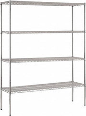 Sandusky Lee - 4 Shelf Wire Shelving Unit - 60" Wide x 18" Deep x 74" High, - Caliber Tooling