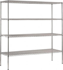 Sandusky Lee - 4 Shelf Wire Shelving Unit - 72" Wide x 18" Deep x 74" High, - Caliber Tooling