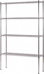 Sandusky Lee - 4 Shelf Wire Shelving Unit - 48" Wide x 12" Deep x 74" High, - Caliber Tooling