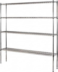 Sandusky Lee - 4 Shelf Wire Shelving Unit - 72" Wide x 12" Deep x 74" High, - Caliber Tooling