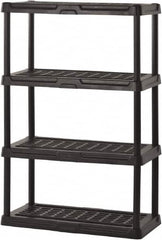 Sandusky Lee - 56" High x 36" Wide x 18" Deep, 4 Shelf Polyurethane Utility Plastic Shelving - Black, 150 Lb Capacity - Caliber Tooling