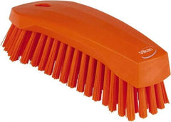 Vikan - 1.3" Bristle Length, Polyester Scrub Brush - 3" Wide Head, 8" OAL, Orange, Polypropylene Block - Caliber Tooling