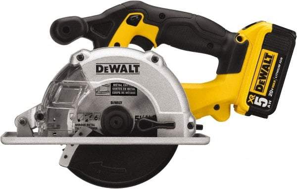 DeWALT - 20 Volt, 5-1/2" Blade, Cordless Circular Saw - 3,700 RPM, 2 Lithium-Ion Batteries Included - Caliber Tooling