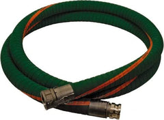 Alliance Hose & Rubber - 1-1/2" ID x 1.97" OD x 10' OAL, Cam & Groove Chemical Handling Hose - 200 Max Working psi, -40 to 150°F, 5" Bend Radius, 1-1/2" Fitting, Green - Caliber Tooling