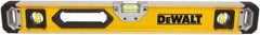 DeWALT - Magnetic 48" Long 3 Vial Box Beam Level - Aluminum, Yellow - Caliber Tooling