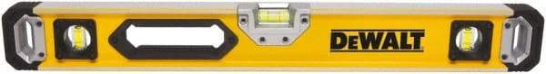 DeWALT - 72" Long 3 Vial Box Beam Level - Aluminum, Yellow - Caliber Tooling