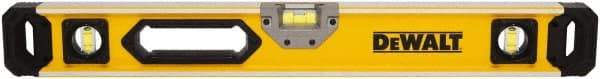 DeWALT - Magnetic 48" Long 3 Vial Box Beam Level - Aluminum, Yellow - Caliber Tooling