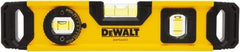 DeWALT - Magnetic 9" Long 2 Vial Torpedo Level - Aluminum, Yellow - Caliber Tooling