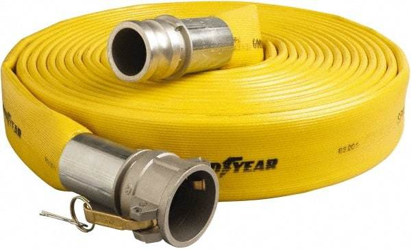 Alliance Hose & Rubber - 2" ID x 2.34 OD, 200 Working psi, Yellow Pliovic Hose, Lays Flat - 50' Long, -10 to 150°F - Caliber Tooling