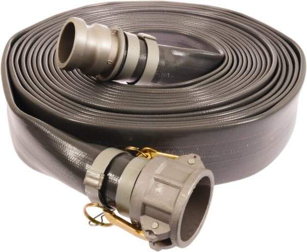 Continental ContiTech - 3" ID x 3.27 OD, 50 Working psi, Gray Pliovic Hose, Lays Flat - 25' Long, -10 to 150°F - Caliber Tooling