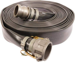 Continental ContiTech - 6" ID x 6.38 OD, 35 Working psi, Gray Pliovic Hose, Lays Flat - 50' Long, -10 to 150°F - Caliber Tooling