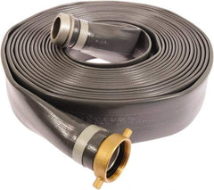 Continental ContiTech - 6" ID x 6.38 OD, 35 Working psi, Gray Pliovic Hose, Lays Flat - 25' Long, -10 to 150°F - Caliber Tooling