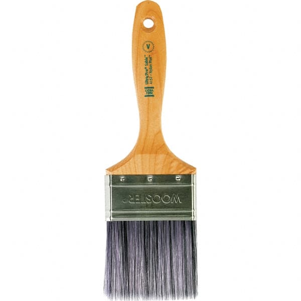 Wooster Brush - 3" Flat Synthetic Varnish Brush - 3-3/16" Bristle Length, 6-1/2" Maple Beavertail Handle - Caliber Tooling