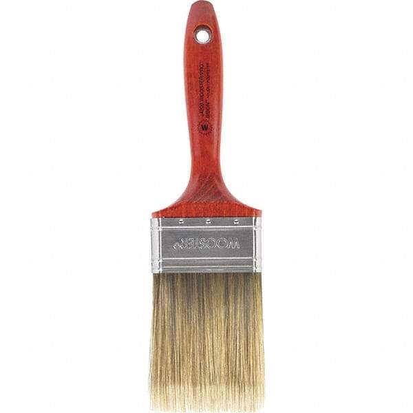 Wooster Brush - 3" Flat Nylon/Polyester Wall Brush - 3-15/16" Bristle Length, 6-1/2" Wood Beavertail Handle - Caliber Tooling